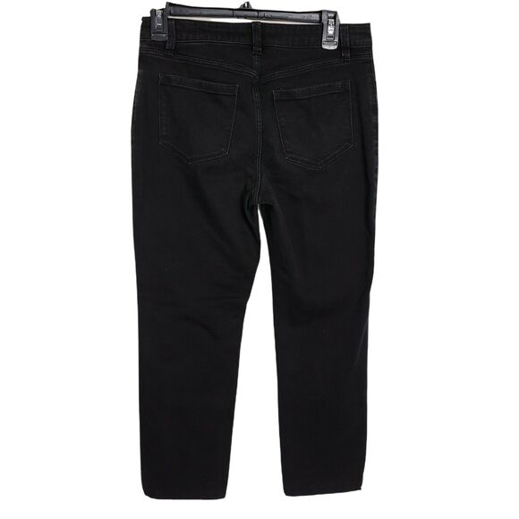 Susan Graver Womens Jeans Size 4P Black High Stretch Denim Straight Leg A342367 - Picture 2 of 11